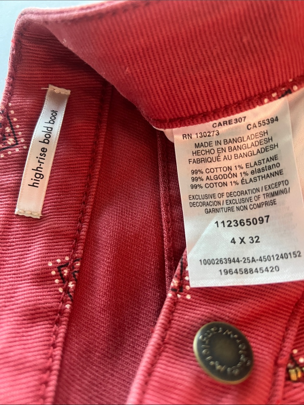 NWT Wrangler Women's High Rise Bold Boot Jean Red Diamond Bay 4/27 x 32 - Picture 15 of 17
